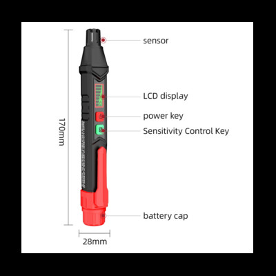 MAYILON HT61 dujų nuotėkio detektoriaus rašiklis 0–1000 PPM su LCD ekranu, pavojaus signalu Degiųjų degiųjų gamtinių metano dujų detektorius