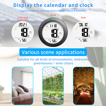 WiFi Graffiti Clock Компактен детектор за температура и влажност PT19DW Интелигентен електронен термохигрометър Домашен детектор