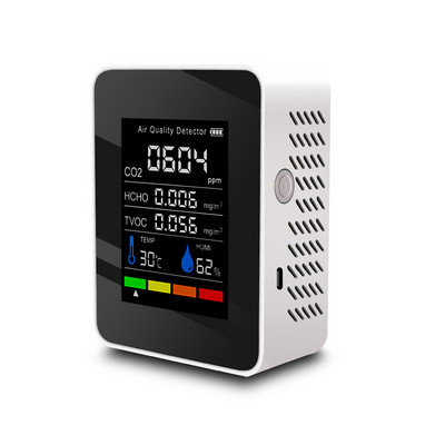 5in1 CO2 matuoklis Skaitmeninis CO2 jutiklis Temperatūros drėgmės testeris Oro kokybės monitorius CO2 detektorius Anglies dioksido TVOC HCHO detektorius
