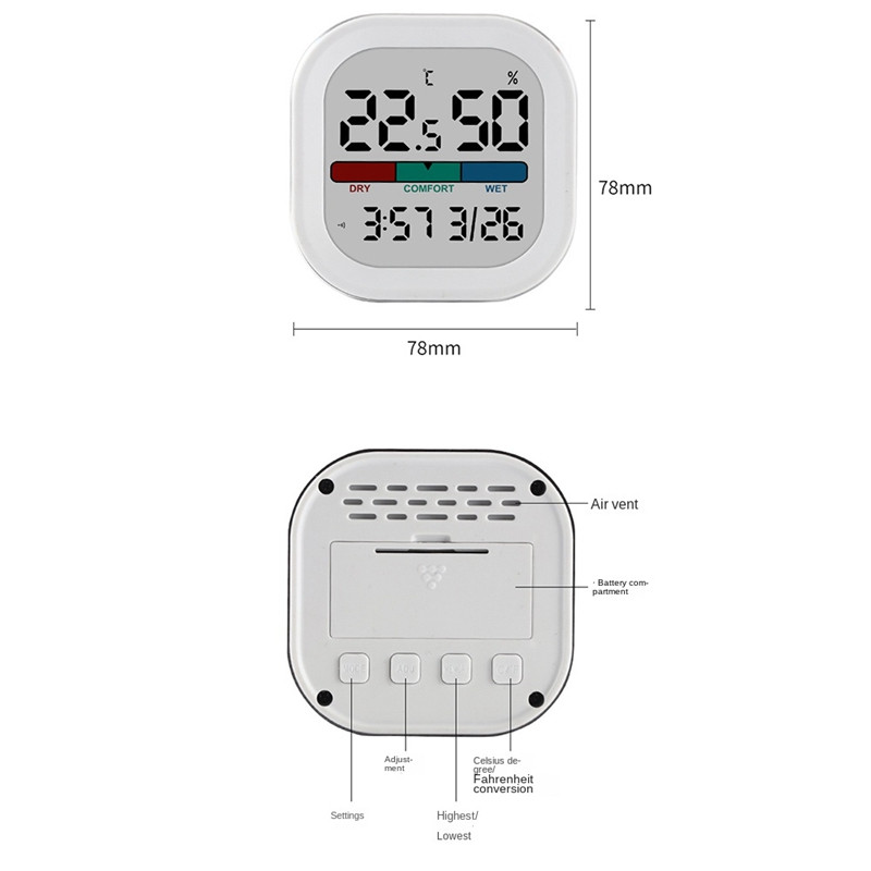 Digitalni mjerač temperature i vlažnosti Higrometar visoke preciznosti Monitor sobne temperature za bebe