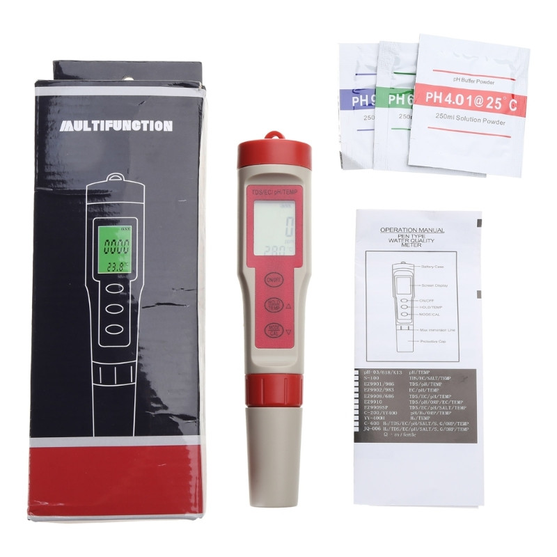 Ψηφιακός μετρητής PH 4 σε 1 με λειτουργία ATC PH/TDS/EC/Temp ±0,05 Ακρίβεια pH 0-14,0 Εύρος μέτρησης pH Φορητό