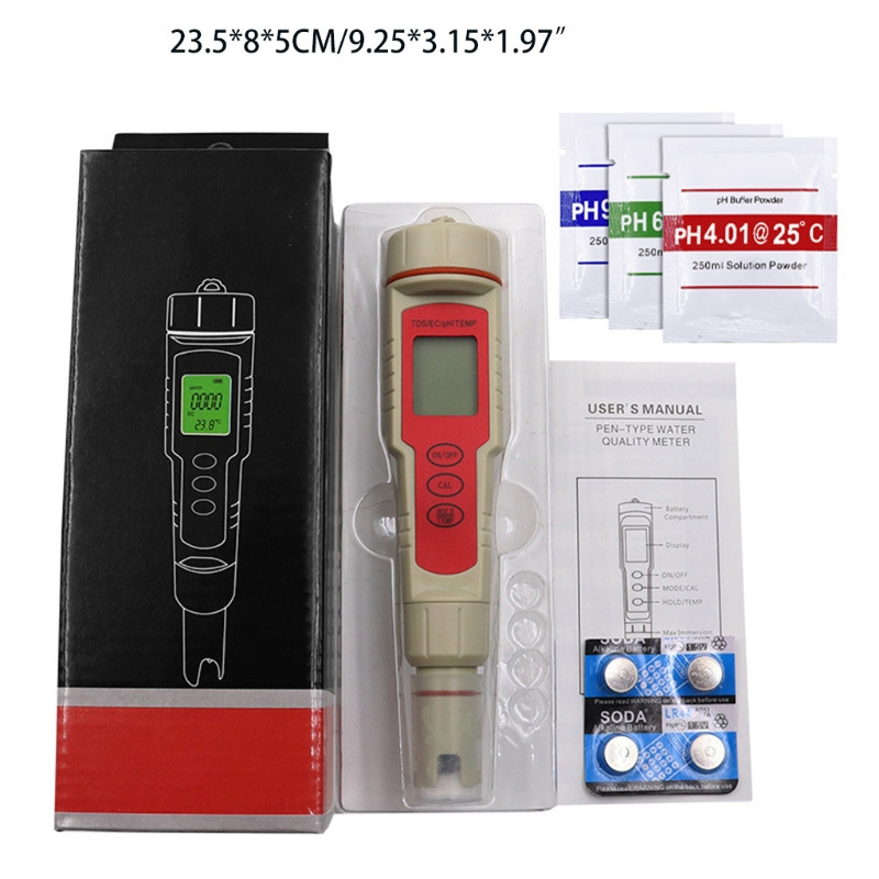 Ψηφιακός μετρητής PH 4 σε 1 με λειτουργία ATC PH/TDS/EC/Temp ±0,05 Ακρίβεια pH 0-14,0 Εύρος μέτρησης pH Φορητό