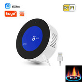 Tuya WiFi dujų detektorius Smart Home Gamtinių dujų nuotėkio detektorius su LCD ekranu Smart Life nuotolinio valdymo pulto saugos apsauga