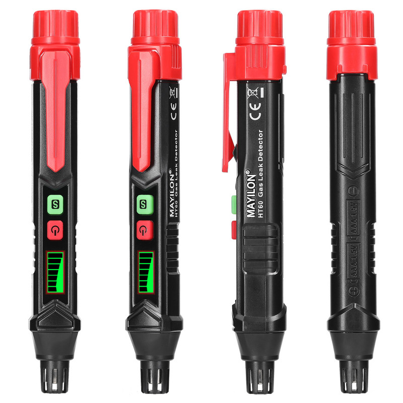 HT60 gaasilekke detektor põleva gaasi detektor heli- ja visuaalne häire LCD ekraan metaani propaani maagaasi detektor