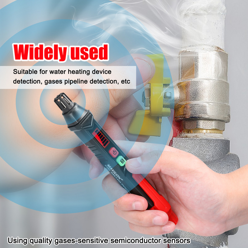 HT60 gaasilekke detektor põleva gaasi detektor heli- ja visuaalne häire LCD ekraan metaani propaani maagaasi detektor