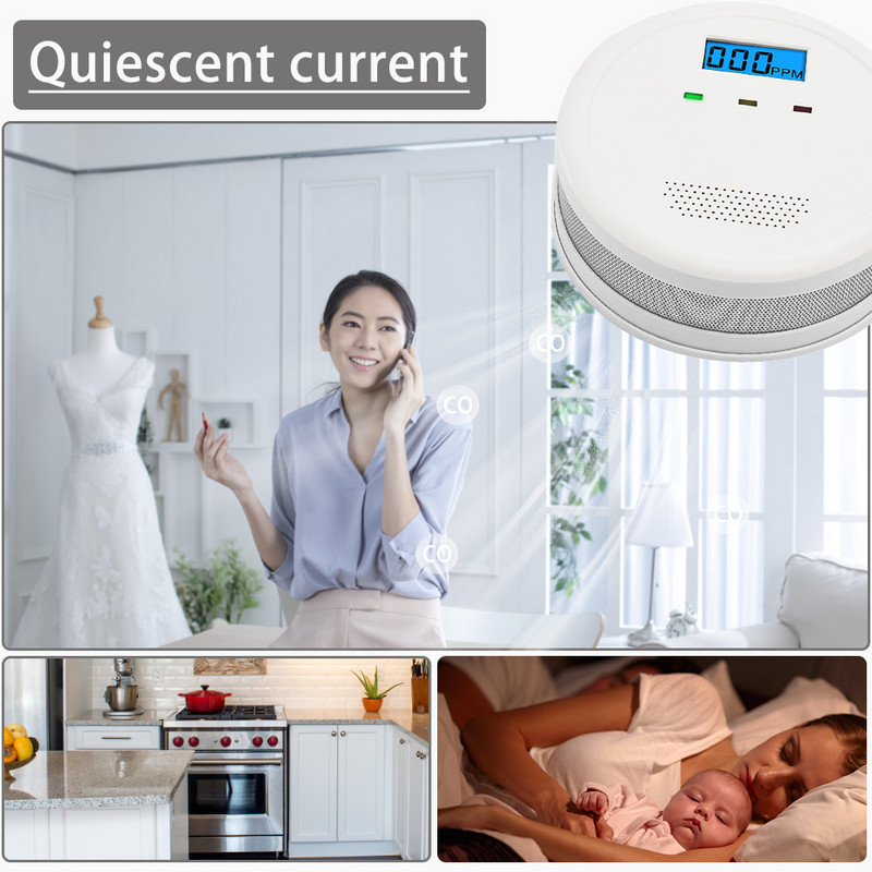 Gázszivárgás-érzékelő LCD-kijelző Földgázriasztó fénnyel/hanggal Nagy érzékenységű földgázszippantó konyhai otthonhoz