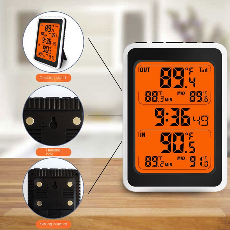 Contor digital de temperatură umiditate Temperatura interioară exterioară cu ceas cu alarmă