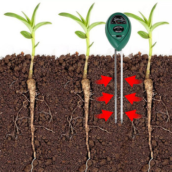 Ελεγκτής pH εδάφους 3 σε 1 PH ελαφρύς μετρητής οξύτητας Ελεγκτής εδάφους Μετρητής υγρασίας φυτού Ανιχνευτής παρακολούθησης εδάφους φυτών για φυτά