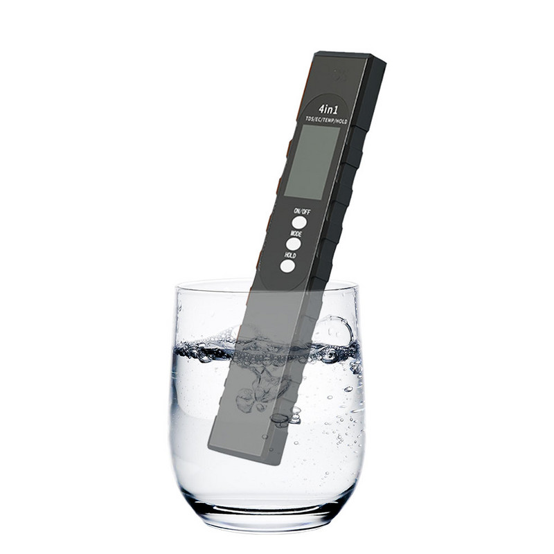 4 az 1-ben vezetőképesség-érzékelő Összes oldott szilárdanyag-tartalom 0-9999 ppm vízminőségi teszttoll hőmérséklet/EC/tartás ivóvíz akváriumhoz