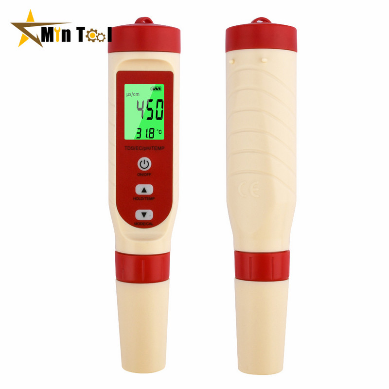 TDS PH matuoklis PH / TDS / EC / temperatūros matuoklis Skaitmeninis vandens kokybės monitoriaus testeris namų virtuvės matavimo įrankiui