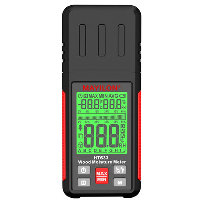 MAYILON HT633 Display LCD Contor digital de umiditate pentru lemn Tester de umiditate pentru lemn Higrometru Detector de umiditate pentru lemn