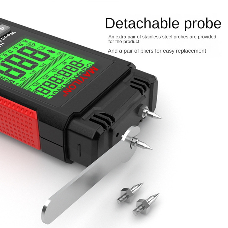MAYILON HT633 LCD дисплей Цифров влагомер за дърво Тестер за влажност на дърво Хигрометър Детектор за влага в дърво