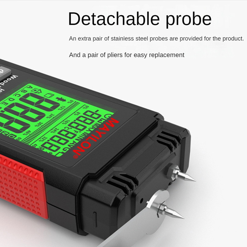 MAYILON HT633 LCD дисплей Цифров влагомер за дърво Тестер за влажност на дърво Хигрометър Детектор за влага в дърво