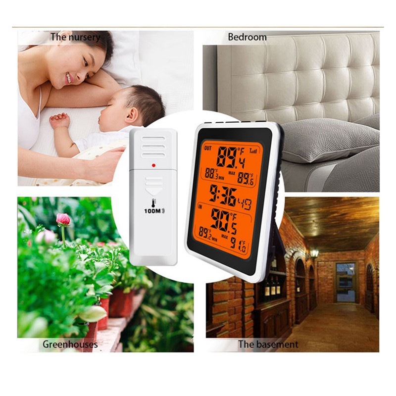 Digitális hőmérséklet páratartalom mérő beltéri kültéri hőmérséklet hőmérséklet ébresztőórával