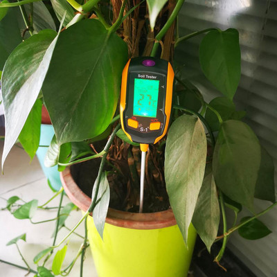 Cultivarea și îngrijirea plantelor Contor digital de pH al solului 4-în-1 Tester de umiditate/lumină/PH/temperatură Flori de casă Flori în ghiveci