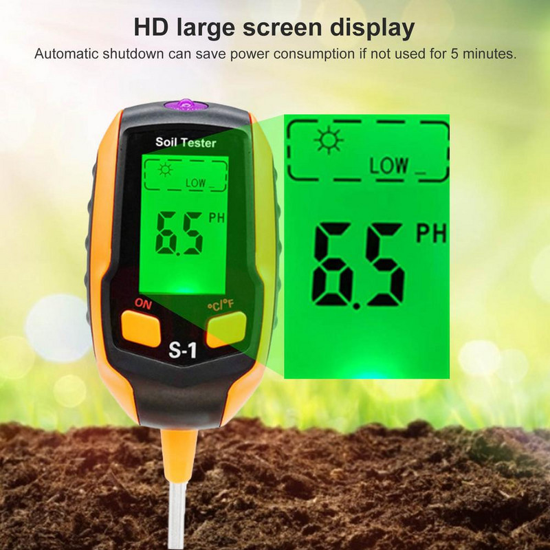 Növénytermesztés és -gondozás Digitális talaj-PH-mérő 4 az 1-ben nedvesség/könnyű/PH/hőmérséklet talajvizsgáló Házivirágok Cserepes virágok