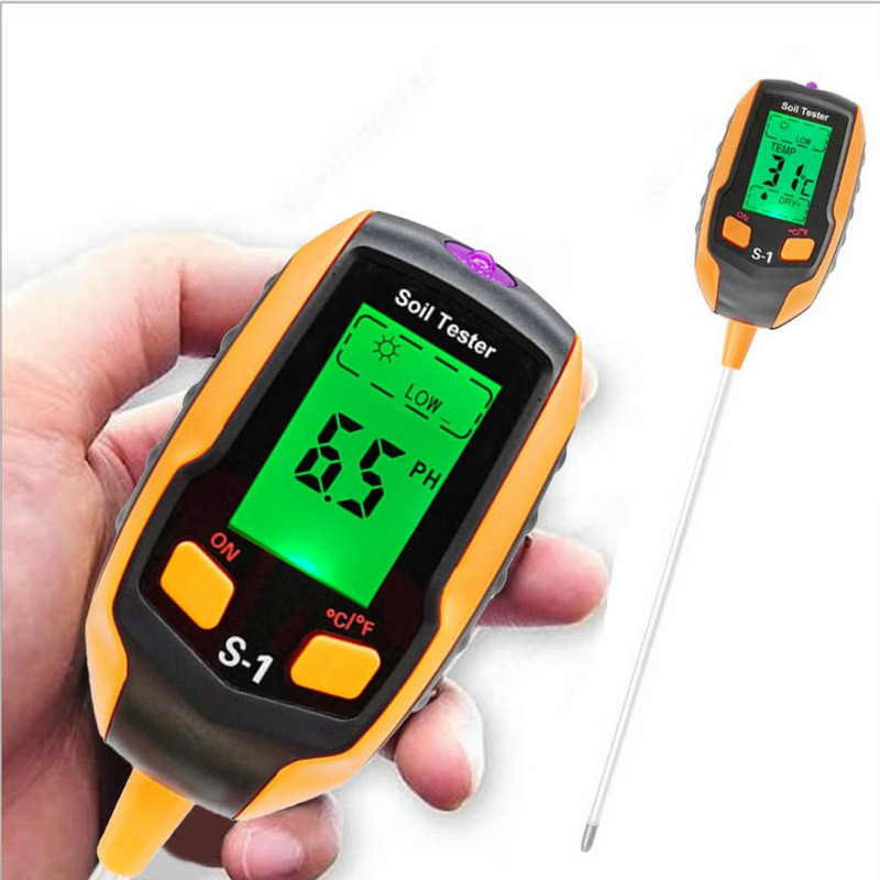 Növénytermesztés és -gondozás Digitális talaj-PH-mérő 4 az 1-ben nedvesség/könnyű/PH/hőmérséklet talajvizsgáló Házivirágok Cserepes virágok