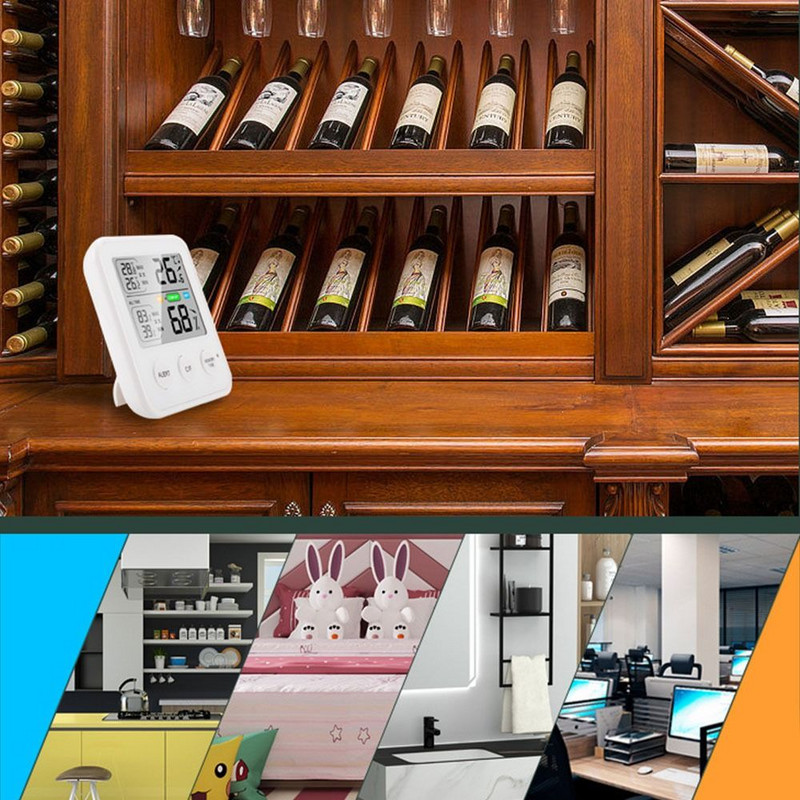 Vidaus kūdikių kambario oro stoties LCD temperatūros jutiklis Skaitmeninis termo-higrometras Elektroninis termometras Higrometras