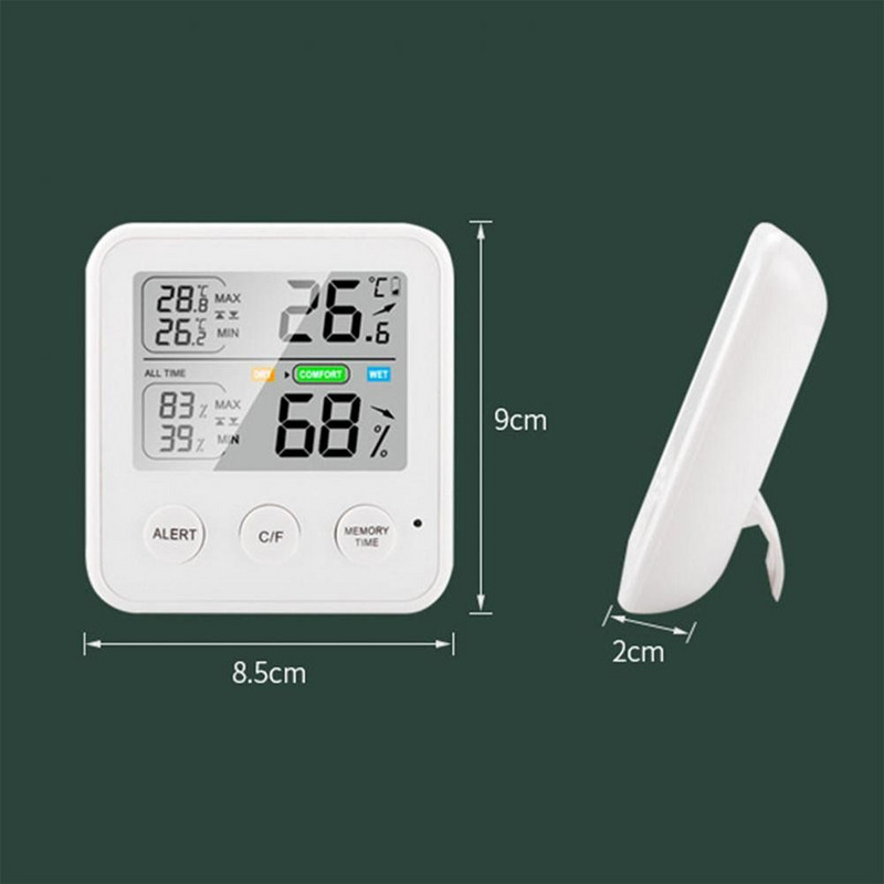 Vidaus kūdikių kambario oro stoties LCD temperatūros jutiklis Skaitmeninis termo-higrometras Elektroninis termometras Higrometras