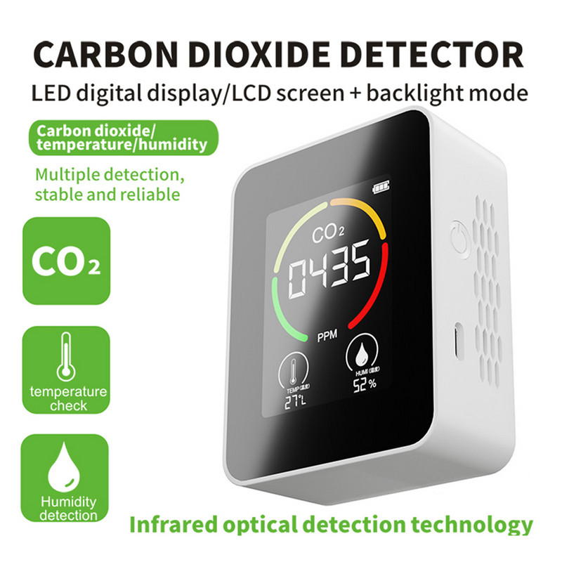 CO2 oro detektorius Anglies dioksido detektorius Žemės ūkio produkcijos šiltnamis 3 viename drėgmės temperatūros dujų analizės prietaisas