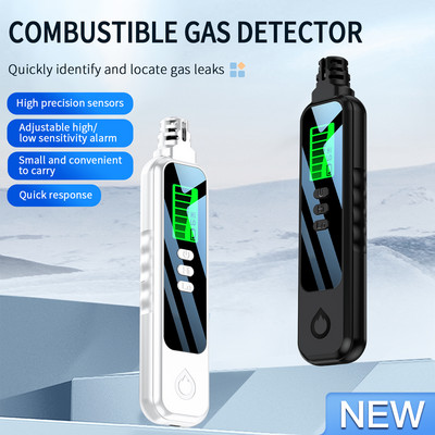 Detector de scurgeri de gaze combustibile Tester de scurgeri de gaze naturale Sunet Lumină Alarma Sensibilitate Analizor de concentrație de gaz ajustabil