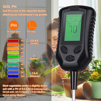4-в-1 измервател на почвата PH/влага/слънчева светлина/температура Градинарство Монитор на киселинността на засаждането