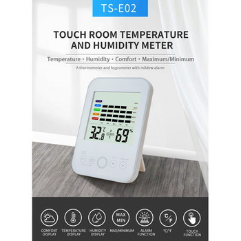 Ψηφιακό υγρόμετρο με εσωτερική οθόνη και ζυγαριά άνεσης Θερμόμετρο δωματίου με υγρασία θερμοκρασίας, λευκό