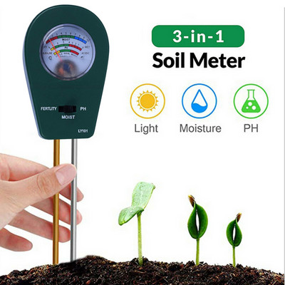3-ühes mulla tester mulla niiskuse viljakuse PH tester digitaalse ekraaniga taimede kasvu jaoks Aiatalu muru siseruumides väljas