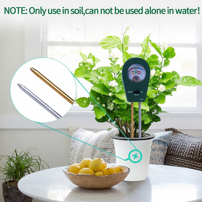 3-ühes mulla tester mulla niiskuse viljakuse PH tester digitaalse ekraaniga taimede kasvu jaoks Aiatalu muru siseruumides väljas