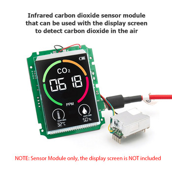 Модул на дънната платка за детектор на въглероден диоксид за измервател на температура и влажност 3 в 1 Детектор за CO2 Дисплей на основната платка