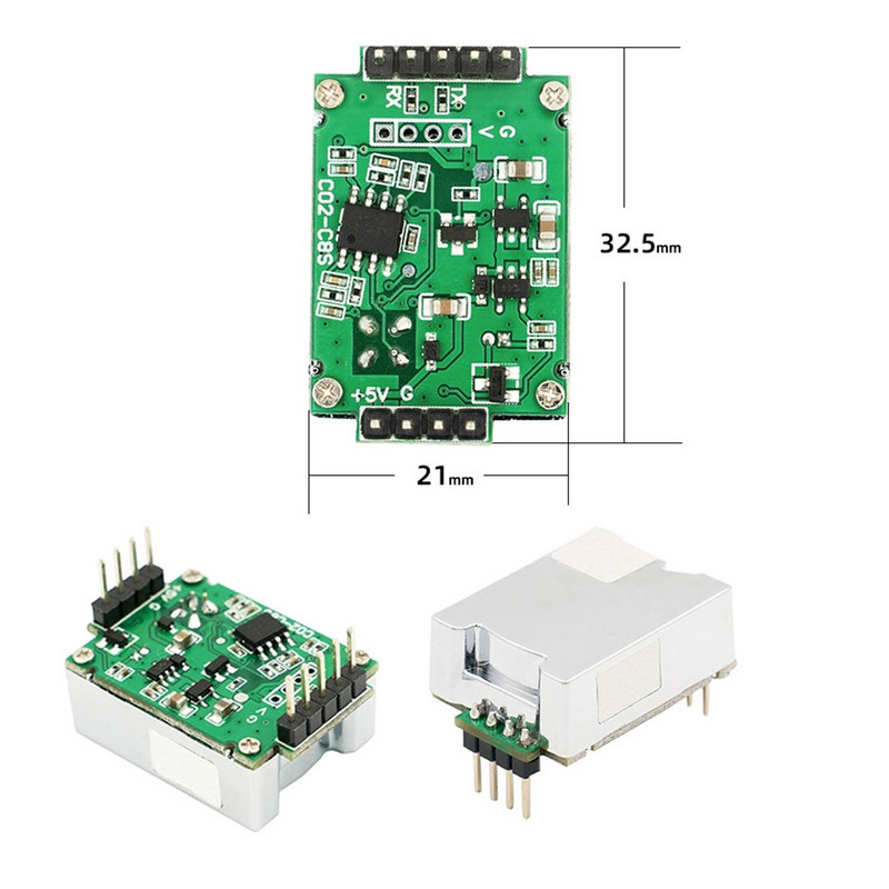 Anglies dioksido detektoriaus pagrindinės plokštės modulis, skirtas 3 viename temperatūros ir drėgmės matuokliui CO2 detektoriaus pagrindinės plokštės ekranui