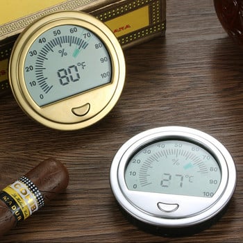 Кръгъл измервател на температурата на влажността Метален термометър Хигрометър за кутия за пури Dropship