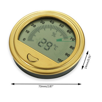 Кръгъл измервател на температурата на влажността Метален термометър Хигрометър за кутия за пури Dropship
