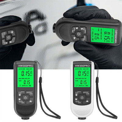 HW-300PRO Indicator de grosime a vopselei auto Placă electrostatică pentru vopsea auto Tester de grosime a acoperirii metalice 0-2000μm Sondă Fe & NFe