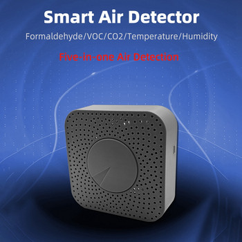 Tuya Zigbee Интелигентен монитор за качество на въздуха CO2 метър Детектор за въглероден диоксид Voc Формалдехид Автоматична аларма
