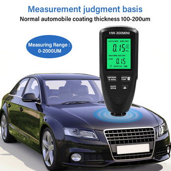 Цифров LCD уред за измерване на дебелината на покритието 0-2000UM Измервател на фолио за боядисване FE/NFE Мини тестер за дебелина на автомобилно фолио Инструмент за боядисване