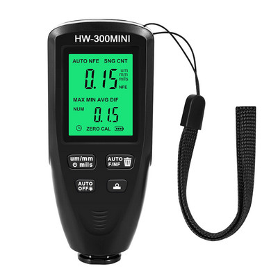 Digitaalne LCD kattekihi paksuse mõõtur 0-2000 UM värvikilemõõtur FE/NFE autokile minipaksuse tester värvimistööstuse tööriist