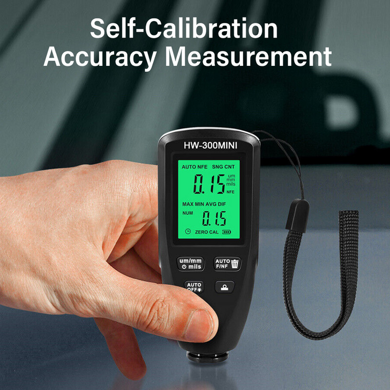 Digitaalne LCD kattekihi paksuse mõõtur 0-2000 UM värvikilemõõtur FE/NFE autokile minipaksuse tester värvimistööstuse tööriist