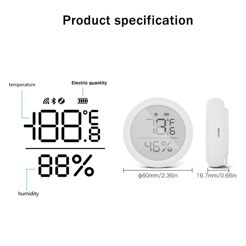 Za Tuya Zigbee inteligentni mjerač temperature i vlage, senzor, digitalni senzor za temperaturu i vlagu, detektor