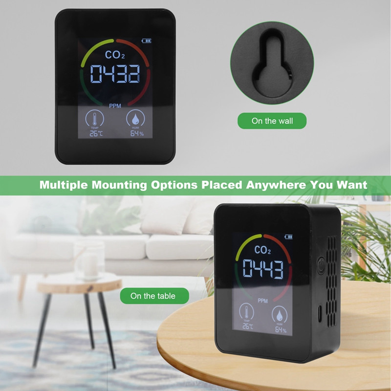 Oro monitorius CO2 anglies dioksido detektorius oro kokybės temperatūros drėgmės stebėjimo greitas matavimo matuoklis CO2