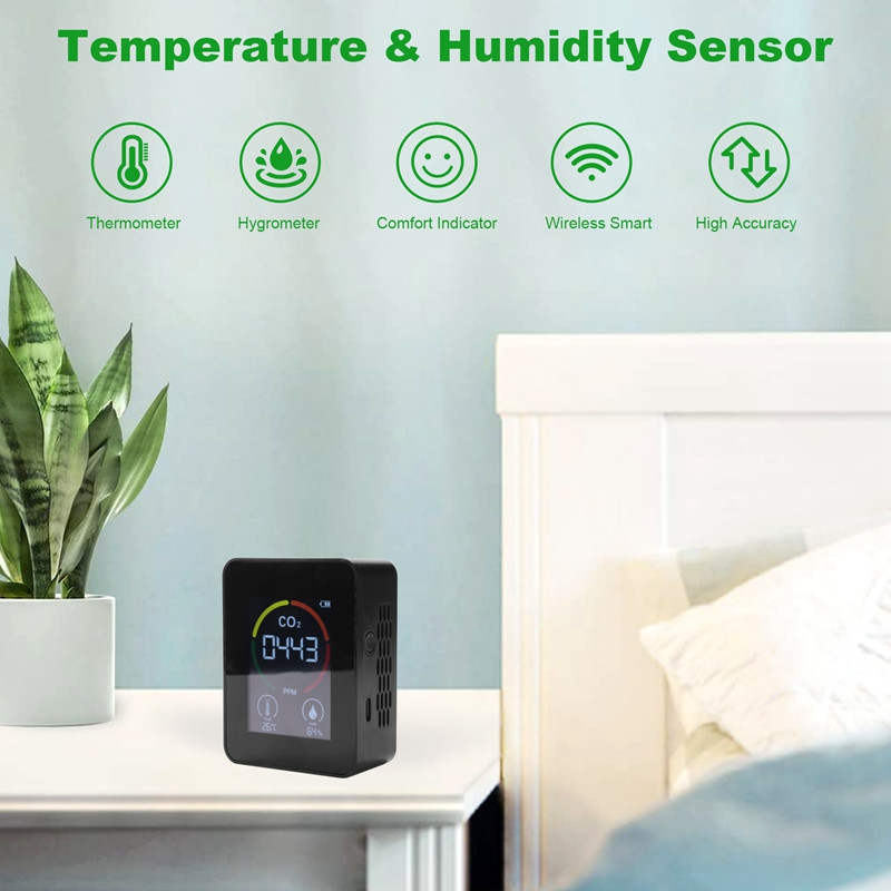 Oro monitorius CO2 anglies dioksido detektorius oro kokybės temperatūros drėgmės stebėjimo greitas matavimo matuoklis CO2