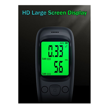 Тестер за електромагнитно излъчване, многофункционален цифров LCD детектор за дома, на открито, черен