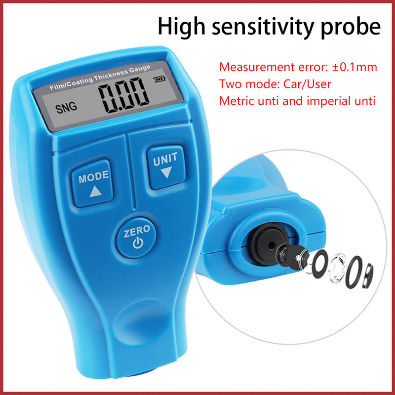 RZ automašīnu krāsas biezuma mērītājs gm200a automašīnu krāsas biezuma mērītājs automašīnām pārklājuma mērītājs automašīnu krāsas izgatavošanas testeris 1,8 mm