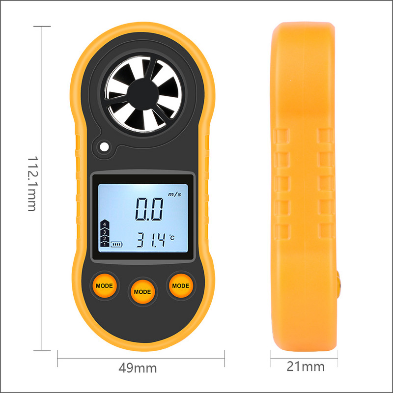 RZ anemomeetri tuulekiiruse käeshoitav digitaalne tuulekiiruse mõõtja Kaasaskantav anemomeetri andur tuulekiiruse RZ818 GM816 0-30M/S tuulemõõtur
