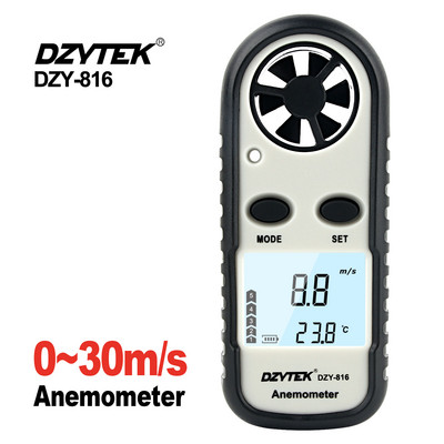 DZYTEK hordozható anemométer mini szélsebesség mérő Anemometro szélmérő 0-30 m/s LCD digitális kézi mérőeszköz