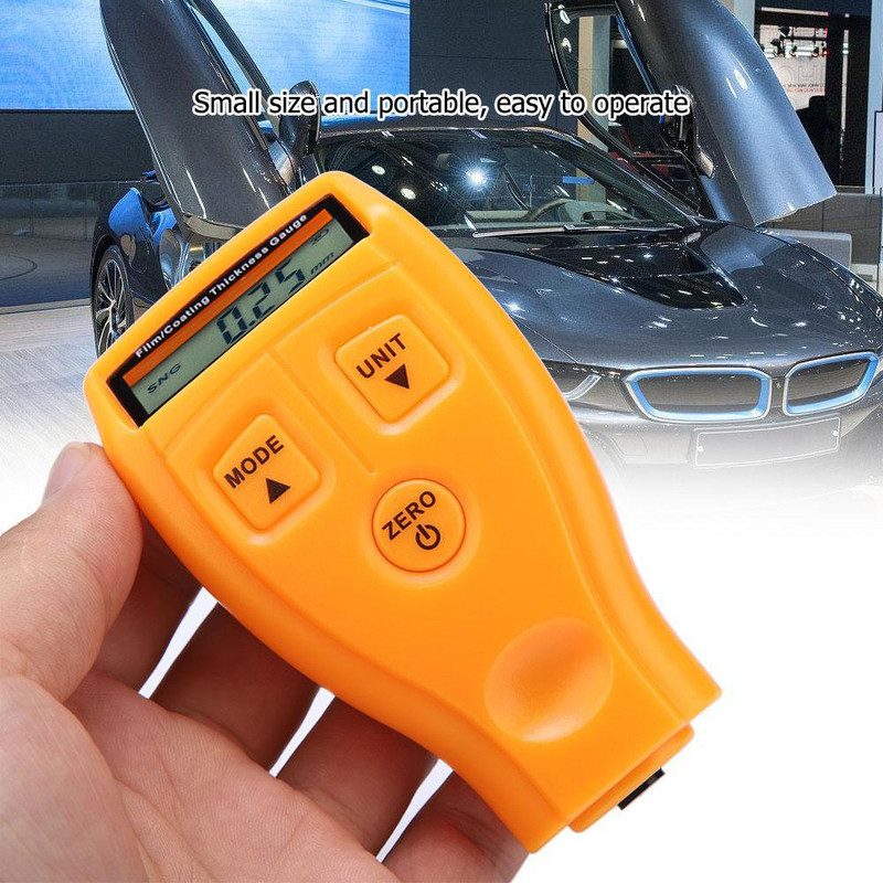 Bevonatfesték vastagságmérő Mérőfólia bevonat Digitális kijelző Autófesték-felület érzékelő