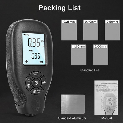 Automobilių dangos storio testeris Automobilių dažų plėvelės storis 0-2000UM Matavimo įrankiai Auto MFE/NFE kalibravimo lapas automobiliams karštas