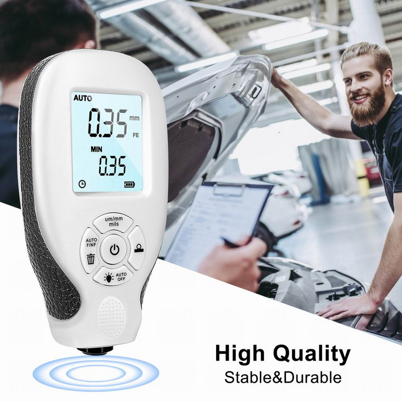 Automobilių dangos storio testeris Automobilių dažų plėvelės storis 0-2000UM Matavimo įrankiai Auto MFE/NFE kalibravimo lapas automobiliams karštas