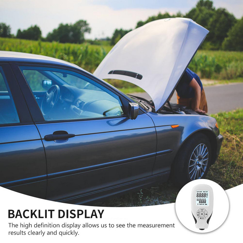 Automobilių dangos storio testeris Automobilių dažų plėvelės storis 0-2000UM Matavimo įrankiai Auto MFE/NFE kalibravimo lapas automobiliams karštas