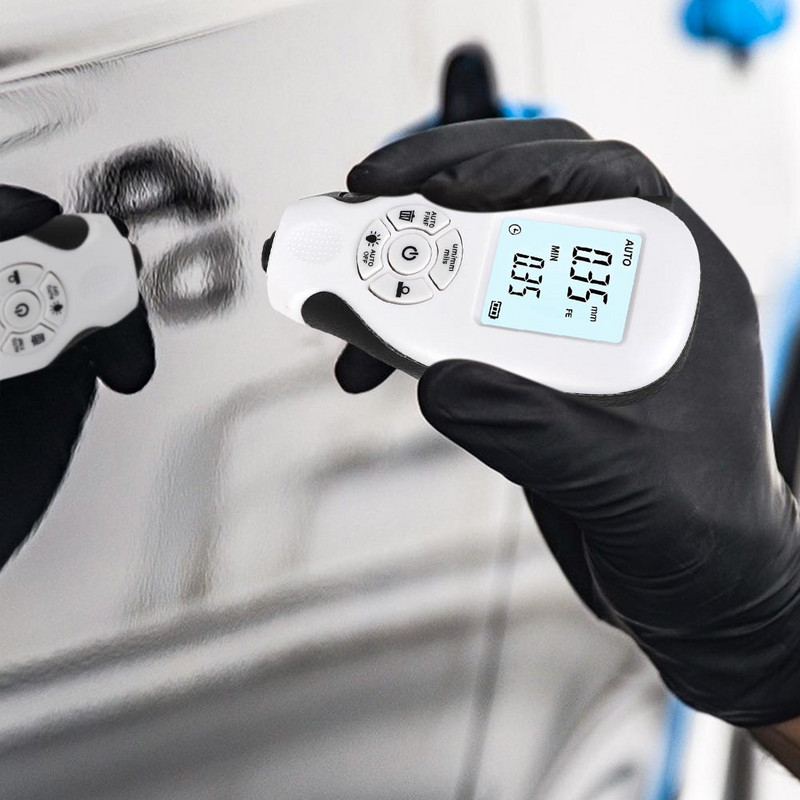 Automobilių dangos storio testeris Automobilių dažų plėvelės storis 0-2000UM Matavimo įrankiai Auto MFE/NFE kalibravimo lapas automobiliams karštas